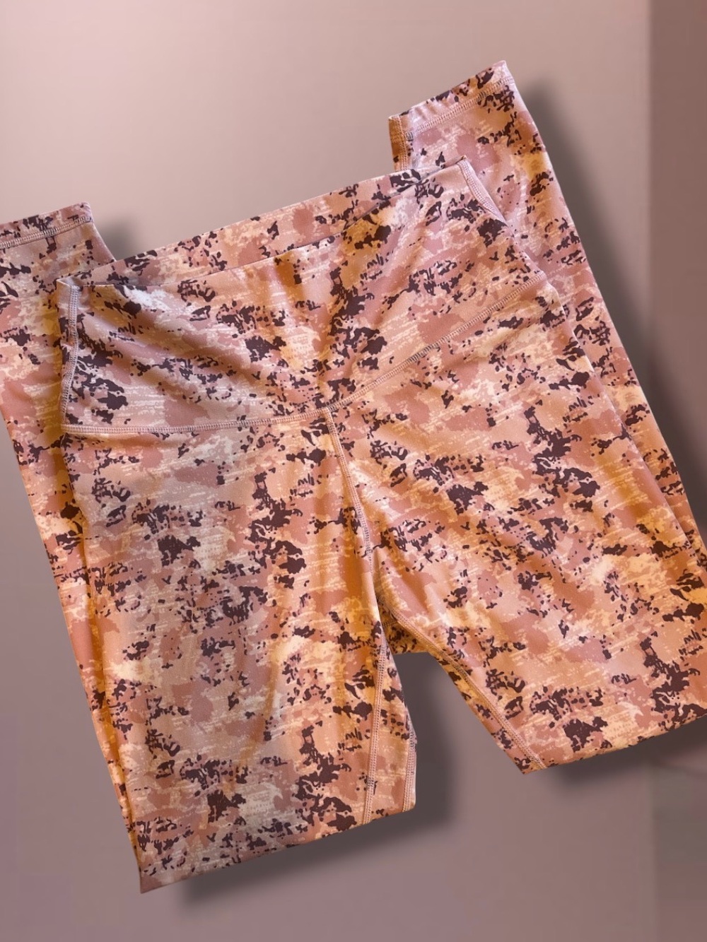 Colorfulkoala Pink Abstract Camo High Waisted Leggings Large